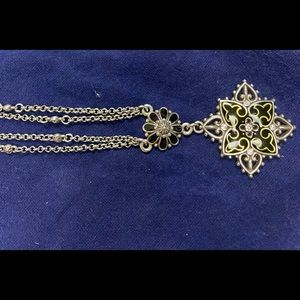 Brighton black enamel with gold inlay necklace.